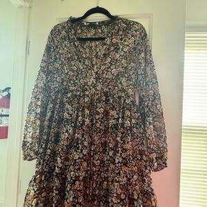 Zara flower print dress